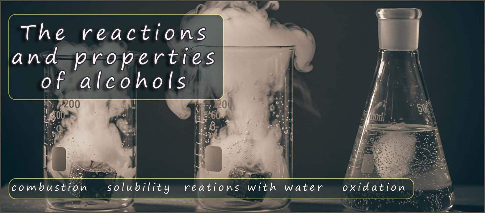 alcohol reactions and properties quiz header image